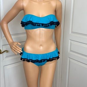 Calzedonia Cobey Teal/Black Bikini Size Medium